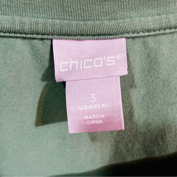 Chico's Green Ruffle Sleeve Top - Picture 3 of 6